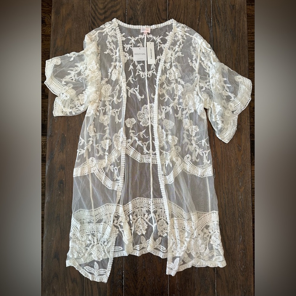 White Floral Kimono
